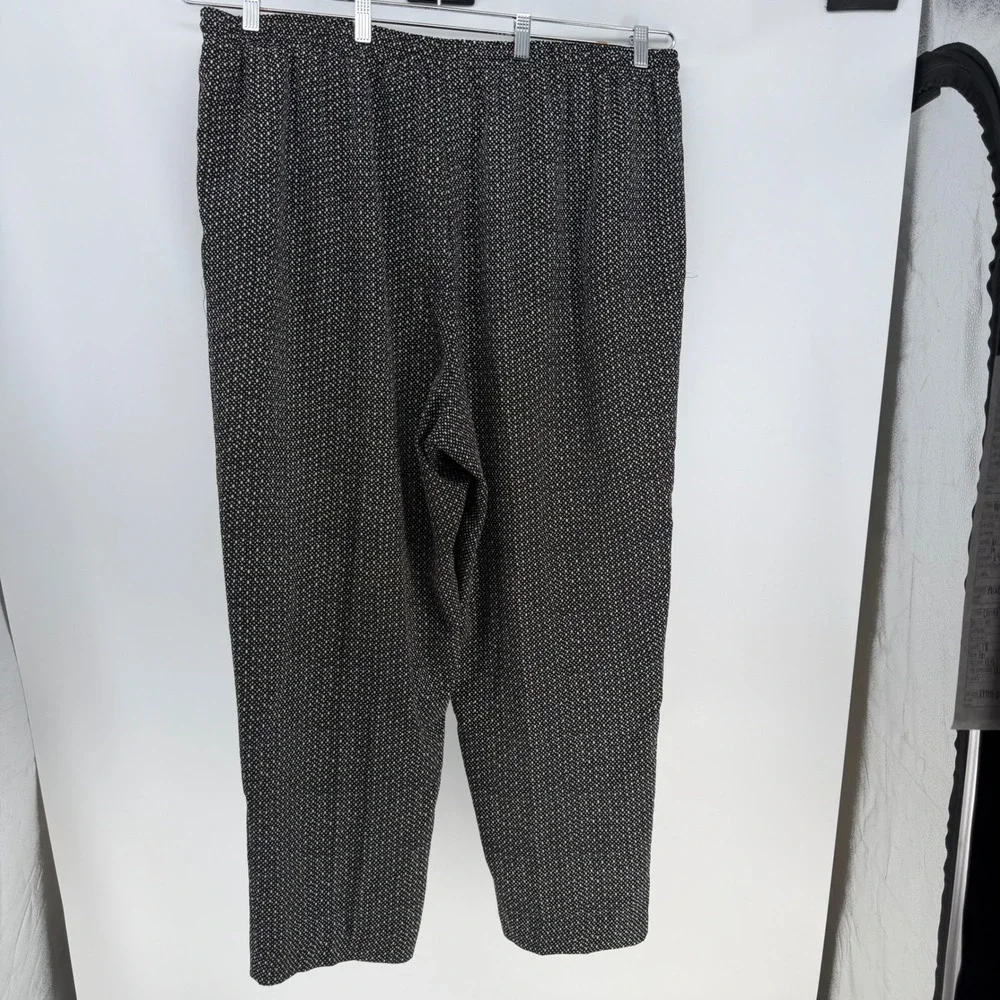 Alfred Dunner Pants Women 26W‎ Black Polka Dot Elastic Waist Drawstring Business